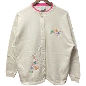 Valentine’s Day heart graphic vintage 80s 90s button down cardigan sweatshirt